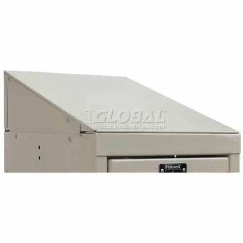 Hallowell KISE21PT Steel Locker Accessory - Slope Top End Closure 21"D x 7"H - Tan 3 Hallowell KISE21PT Steel Locker Accessory - Slope Top End Closure 21"D x 7"H - Tan