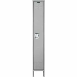 Hallowell® 1-Tier 1 Door Premium Locker, 12"W x 12"D x 72"H, Light Gray, Unassembled