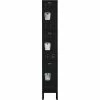 Hallowell® 3-Tier 3 Door Premium Locker, 12"W x 12"D x 24"H, Black, Unassembled -Deals Lockers Store HAO U1228 3ME