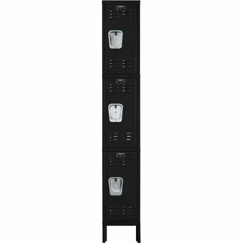 Hallowell® 3-Tier 3 Door Premium Locker, 12"W x 12"D x 24"H, Black, Unassembled 3 Hallowell® 3-Tier 3 Door Premium Locker, 12"W x 12"D x 24"H, Black, Unassembled