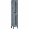 Hallowell® 1-Tier 1 Door Heavy-Duty Ventilated Locker, 12"Wx15"Dx72"H, Dark Gray, Assembled -Deals Lockers Store HAO U1258 1HV A HG