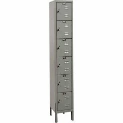 Hallowell® 6-Tier 6 Door Premium Locker, 12"W x 15"D x 12"H, Dark Gray, Assembled