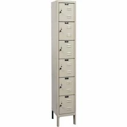 Hallowell® 6-Tier 6 Door Corrosion Resistant Locker, 12"W x 15"D x 12"H, Tan, Assembled