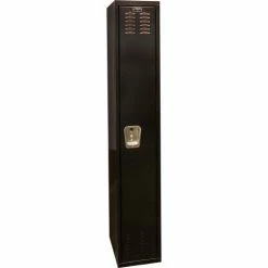 Hallowell® 1-Tier 1 Door Tie Locker, 12"W x 18"D x 72"H, Black, Unassembled