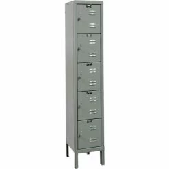 Hallowell® 5-Tier 5 Door Premium Locker, 12"W x 18"D x 12"H, Dark Gray, Unassembled