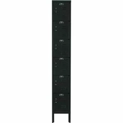 Hallowell® 6-Tier 6 Door Premium Locker, 12"W x 18"D x 12"H, Black, Unassembled