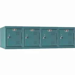 Hallowell® 1-Tier 4 Door Premium Locker, Wall Mount, 12"Wx18"Dx14-3/4"H, Dark Gray, Unassembled