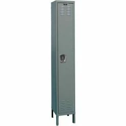 Hallowell® 1-Tier 1 Door Premium Locker, 15"W x 21"D x 72"H, Dark Gray, Assembled