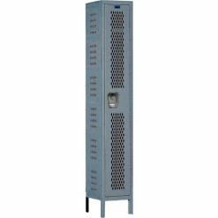 Hallowell® 1-Tier 1 Door Heavy-Duty Ventilated Locker, 18"Wx21"Dx72"H, Dark Gray, Assembled