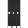 Hallowell® 1-Tier 3 Door Premium Locker, 12"W x 18"D x 72"H, Black, Unassembled -Deals Lockers Store HAO U3288 1ME