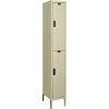 Hallowell® DigiTech™ 2-Tier 2 Door Electronic Access Locker, 12"Wx15"Dx36"H, Tan,Assembled -Deals Lockers Store HAO UEL1258 2A PT 01
