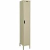Hallowell® DigiTech™ 1-Tier 1 Door Electronic Access Locker, 12"Wx18"Dx72"H, Tan,Assembled -Deals Lockers Store HAO UEL1288 1A PT 01