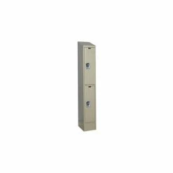 Hallowell® Ready-Built II™ 2-Tier 2 Door Locker, 12"W x 12"D x 36"H, Tan, Assembled