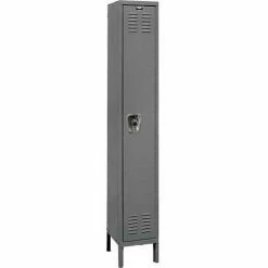 Hallowell® Ready-Built™ 1-Tier 1 Door Locker, 12"Wx12"Dx72"H, Dark Gray, Assembled