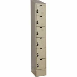 Hallowell® Ready-Built II™ 6-Tier 6 Door Locker, 12"W x 15"D x 12"H, Tan, Assembled