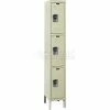 Hallowell® Ready-Built™ 3-Tier 3 Door Locker, 12"W x 18"D x 24"H, Tan, Assembled -Deals Lockers Store HAO URB1288 3A PT