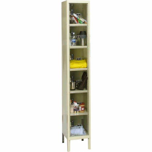 Hallowell® 6-Tier 6 Door Safety-View Locker, 12"W x 12"D x 12"H, Tan, Assembled 3 Hallowell® 6-Tier 6 Door Safety-View Locker, 12"W x 12"D x 12"H, Tan, Assembled