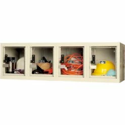 Hallowell® 1-Tier 4 Door Safety-View Wall Mount Locker, 12"Wx18"x14-3/4"H, Tan, Unassembled