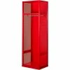 Hallowell Welded Steel Gear Locker With Top Shelf, 24"Wx28"Dx72"H, Red, Assembled -Deals Lockers Store HAO WSNN442 1C RR