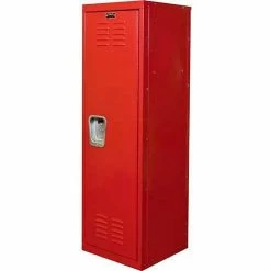 Hallowell® 1-Tier 1 Door Kid Locker, 15"W x 15"D x 48"H, Relay Red, Unassembled