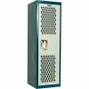 Hallowell 1 Door Home Team Ventilated Locker, 15"Wx15"Dx48"H, Dark Blue/Light Gray, Unassembled -Deals Lockers Store HL2 HTL151548 1JP