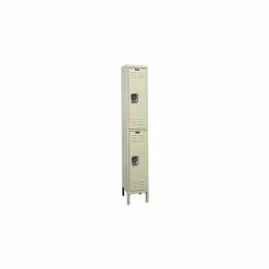 Hallowell® 2-Tier 2 Door Corrosion Resistant Locker, 12"W x 12"D x 36"H, Tan, Assembled