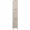 Hallowell® ValueMax™ 3-Tier 3 Door Locker, 12"W x 12"D x 24"H, Tan, Assembled -Deals Lockers Store HLL UH1228 3A PT