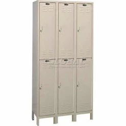 Hallowell® ValueMax™ 2-Tier 6 Door Locker, 12"W x 12"D x 36"H, Tan, Unassembled