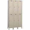 Hallowell® ValueMax™ 2-Tier 6 Door Locker, 12"W x 18"D x 36"H, Tan, Unassembled -Deals Lockers Store HLL UH3288 2PT
