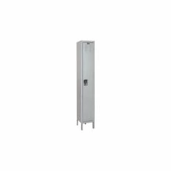 Hallowell® 1-Tier 1 Door Antimicrobial Locker, 12"Wx18"Dx72"H, Light Gray, Unassembled