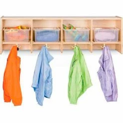 Jonti-Craft® Wall Mount Compartment Locker w/Clear Trays, 48"Wx15"Dx14-1/2"H, Birch Plywood