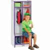 Jonti-Craft® Kid Seat Locker, 2 Wide, 20"W x 17-1/2"D x 50-1/2"H, Gray Laminate, Black Edge -Deals Lockers Store JNC 4682JCWW180