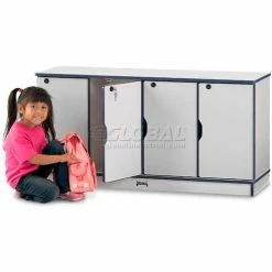 Jonti-Craft® Lockable Lockers, Single Stack, 48-1/2"Wx15"Dx23-1/2"H, Gray Laminate, Black Edge