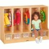 Jonti-Craft® Toddler Coat Locker, 5 Wide, w/Clear Trays, 48"W x 17-1/2"D x 35"H, Birch Plywood -Deals Lockers Store JNC 66850JC