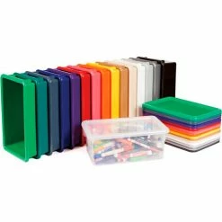 Jonti-Craft® Wall Mount Coat Locker w/Trays, 48"W x 15-1/2"D x 20"H, Gray Laminate, Navy Edge -Deals Lockers Store RA color chart 02 1