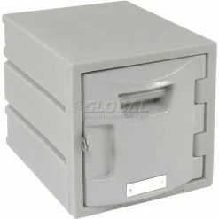 Remco Plastics 6-Tier 6 Door Box Plastic Locker, 12"W x 15"D x 12"H, Gray, Assembled