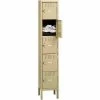 Tennsco® 5-Tier 5 Door Box Locker w/ Legs, 12"W x 15"D x 12"H, Medium Gray, Assembled -Deals Lockers Store TEP BS5 121512 1 02