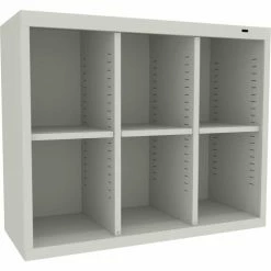 Tennsco® 6 Person Cubby Locker, 34-1/2"W x 13-1/2"D x 30"H, Light Gray, All-Welded
