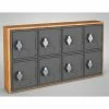 United Visual Products 8 Door Cell Phone Locker W/Hasp Lock,24"Wx4"Dx13-1/2"H, Lt Oak/Gray,Assembled -Deals Lockers Store UNN UVQ1029