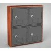 United Visual Products 4 Door Cell Phone Locker W/Key Lock, 12"Wx4"Dx13-1/2"H, Cherry/Gray,Assembled 2 United Visual Products 4 Door Cell Phone Locker W/Key Lock, 12"Wx4"Dx13-1/2"H, Cherry/Gray,Assembled -Deals Lockers Store UNN UVQ1039