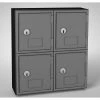 United Visual Products 4 Door Cell Phone Locker W/Key Lock, 11"Wx4"Dx12-1/2"H, Blk/Gray, Assembled -Deals Lockers Store UNN UVQ1050