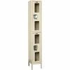 Global Industrial™ 2-Tier 2 Door Clear View Locker, 12"W x 12"D x 36"H, Tan, Unassembled
