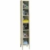 Global Industrial™ 6-Tier 6 Door Clear View Locker, 12"W x 18"D x 12"H, Tan, Assembled