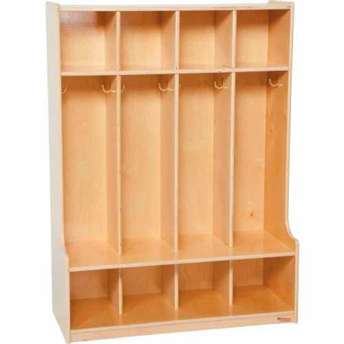 Wood Designs Four Section Seat Locker 3 Wood Designs Four Section Seat Locker