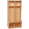 Wood Designs™ Two Section Wood Seat Locker - Natural 2 Wood Designs™ Two Section Wood Seat Locker - Natural -Deals Lockers Store WDM WD52400