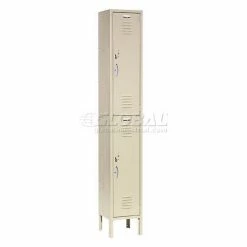 Global Industrial™ Capital® 2-Tier 2 Door Locker, 12"Wx15"Dx36"H, Tan, Unassembled