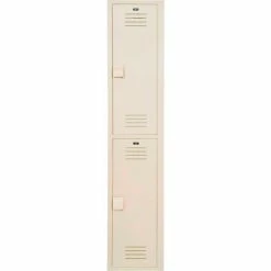 Bradley Corporation Bradley 2-Tier 2 Door Lenox Plastic Locker, 12"W x 18"D x 30"H, Beige, Assembled