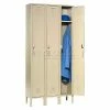 Global Industrial™ Capital® 1-Tier 3 Door Locker, 12"Wx18"Dx72"H, Tan, Unassembled -Deals Lockers Store single capital TN01
