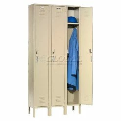 Global Industrial™ Capital® 1-Tier 3 Door Locker, 12"Wx18"Dx72"H, Tan, Unassembled